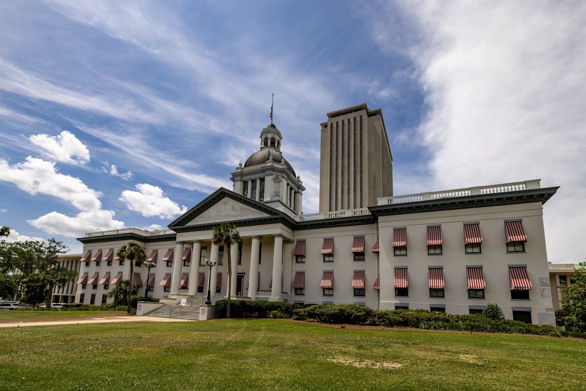 The historic Florida Capitol building in Tallahassee